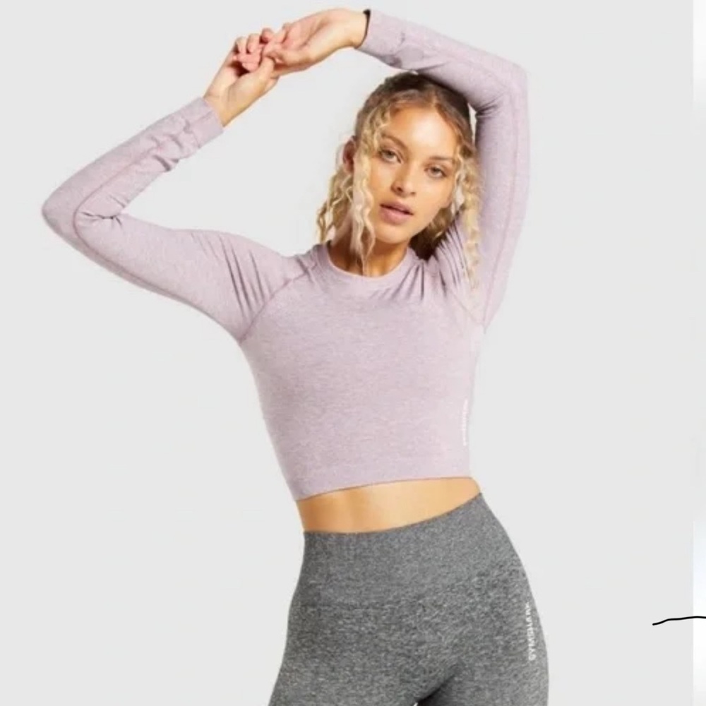 Gymshark Lilac Long-Sleeve Crop Top